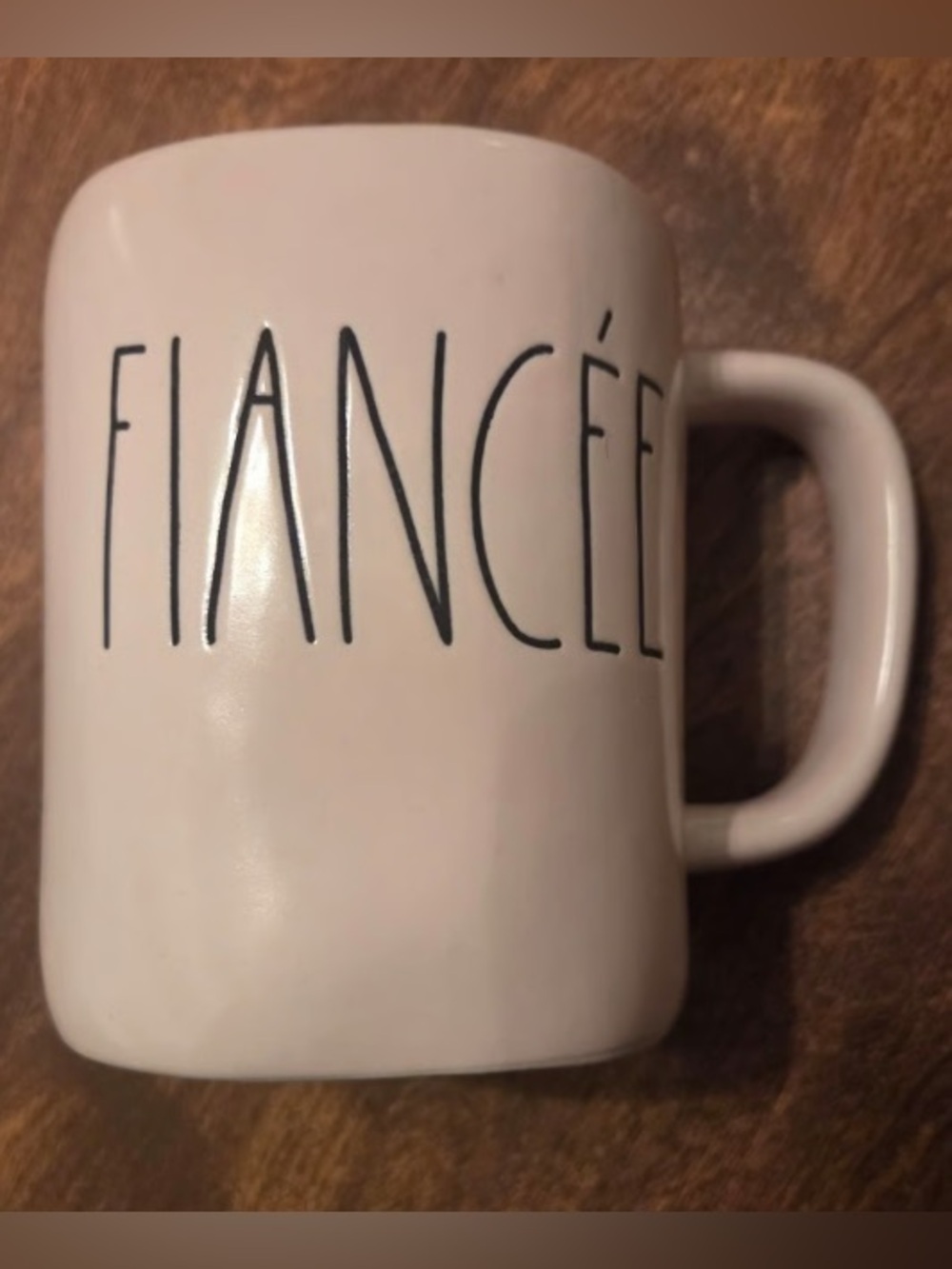 Fiancée White Ceramic Mug with Script Typography
